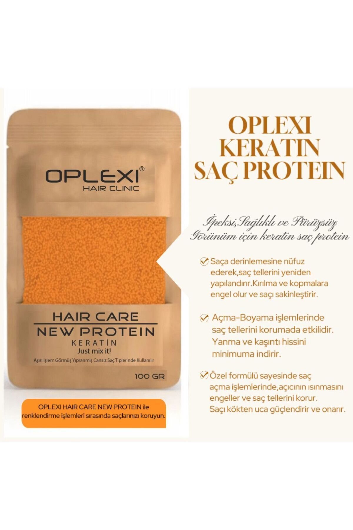 OPLEXİ KERATİN GRANÜL SAÇ BAKIM PROTEİNİ 100 GR